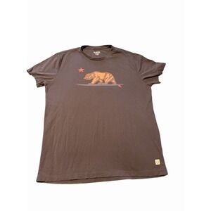 Marine Layer M Men's Re-Spun Surfing California Bear Crew Dark Heather Grey Tee